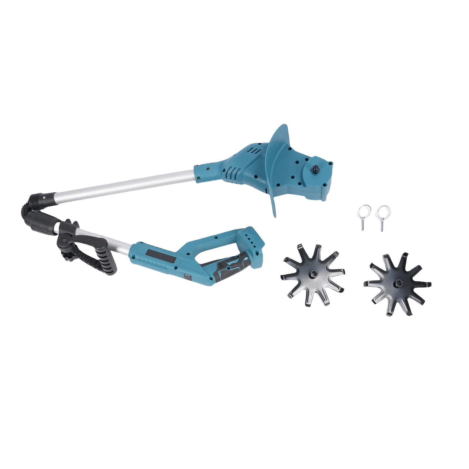 Электрический культиватор Аккумуляторная фреза 330 об/мин Макс. 2 шт. стальные зубцы для газонов/садания/культивации почвы, глубина 7 дюймов