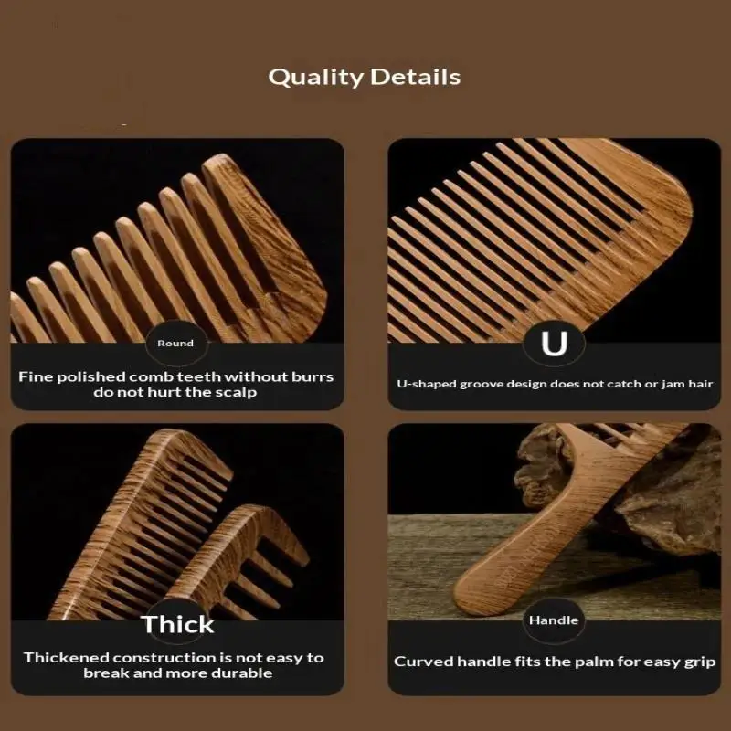 Natural Pear Blossom Comb Smooth Comb Scalp Massage Anti Tangling Bamboo Wood Comb Anti Tangling Static Hair Brush Salon Tool