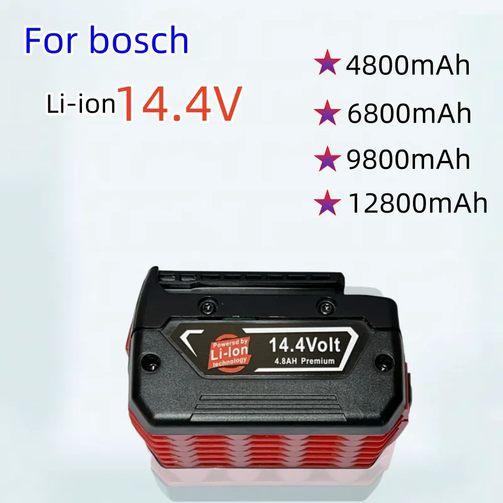 

14.4V 4.8Ah-12.8Ah lithium-ion replaceable battery, suitable for Bosch cordless drill screwdriver BAT607, BAT607G, BAT614G