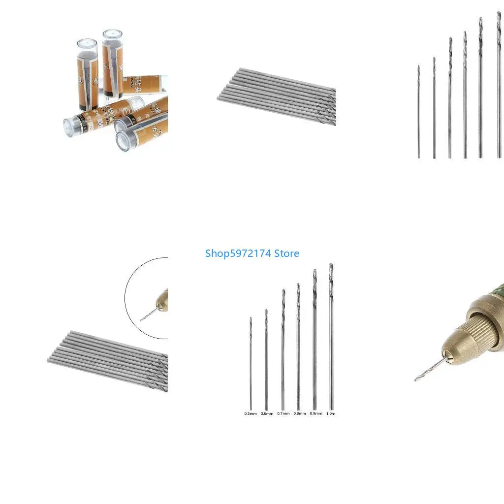 Y3NB 60 Pcs 0.5-1.0mm Micro HSS Steel Twist Drill Bit Set Tool Shank