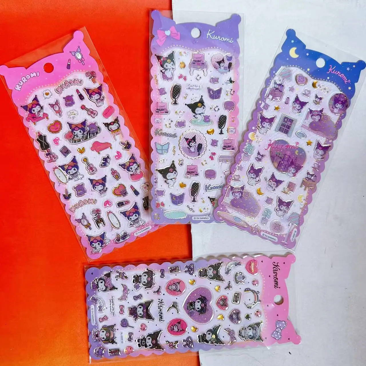 

New model Hello kitty Kuromi My Melody Pinchable Buttock Bubble Stickers Cute Cartoon Sticker Luggage Phone Decal Gift Kawaii D