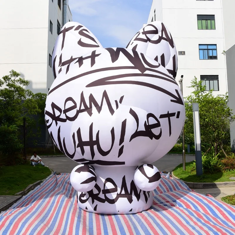 Brinquedo inflável animal personalizado gigante publicidade grande graffiti modelo de coelho branco para decoração venda quente estátua inflável enorme