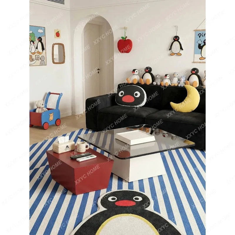 XX Living room home art creative square glass tea table combination