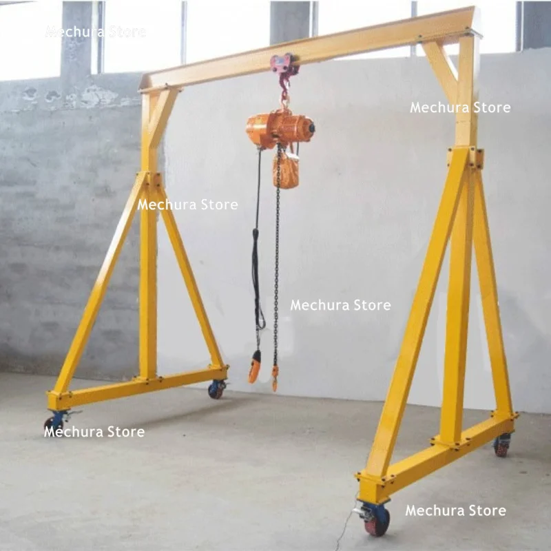 Custom Simple Small Mobile Gantry Crane Frame Hand-push Lifting Gantry Frame Type Traveling Overhead Crane Detachable JT40
