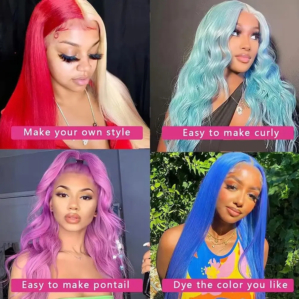 200 Density Straight Human Hair Wigs Blonde 613 Colored 13x6 Hd Lace Frontal Wig 30 40 Inch Brazilian Human Hair Wigs For Women