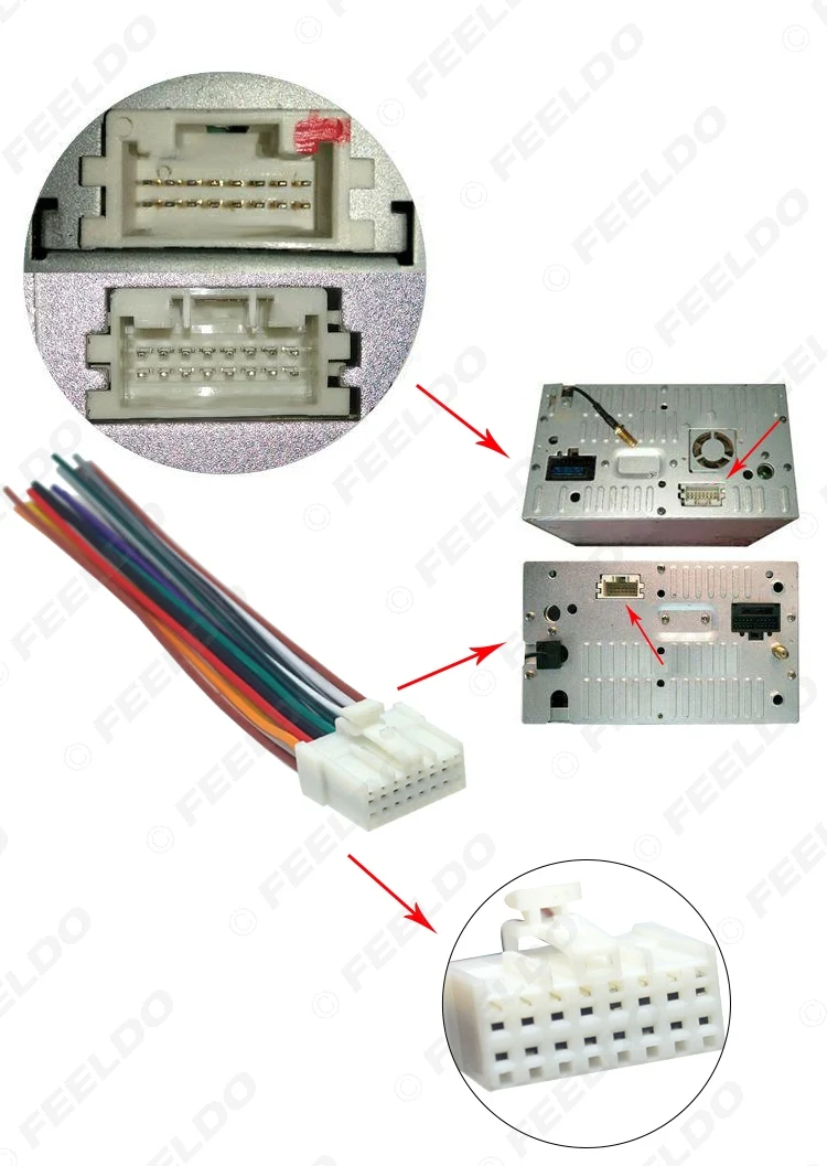 Car Stereo Radio 16Pin Wire Harness For Mitsubishi/Lancer/Ford Relevant Installing Audio Wiring Cable
