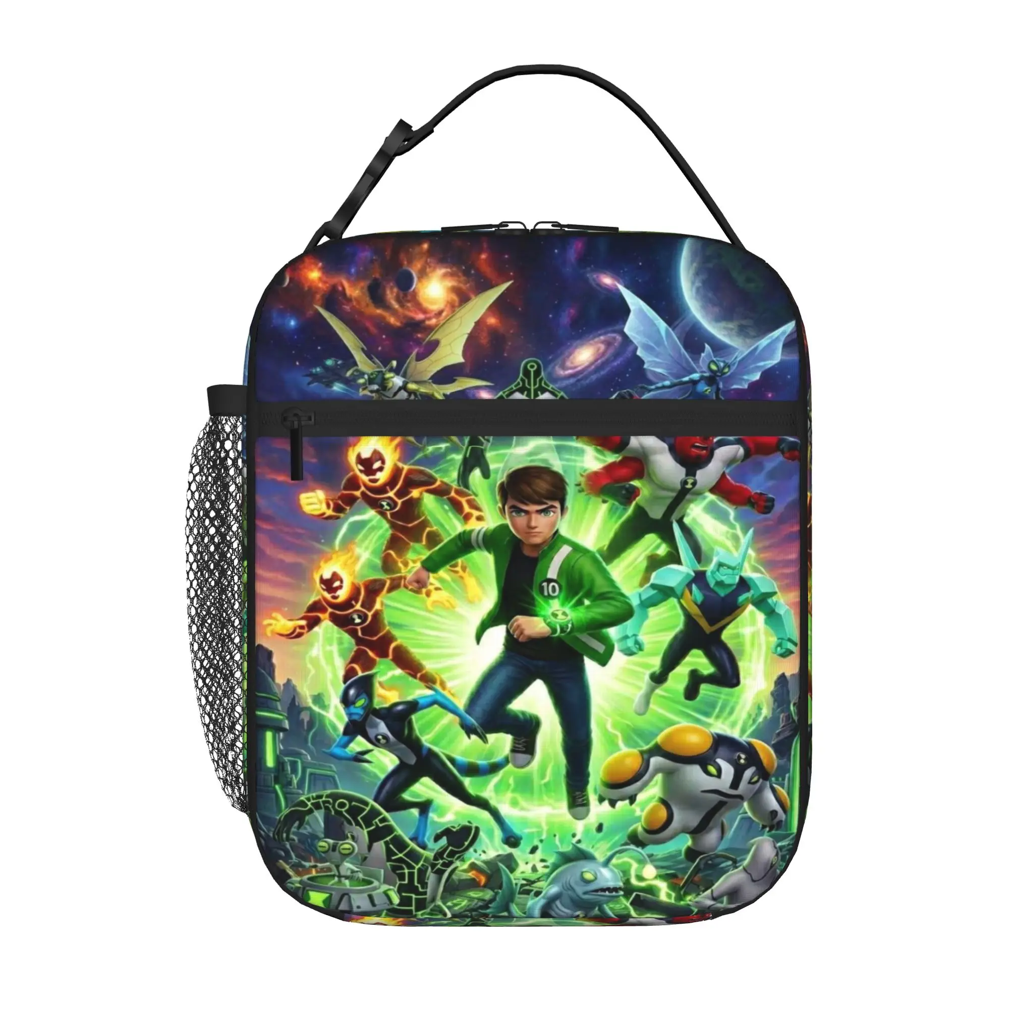 Back to school Ben 10 Lunch Bag Ben10 Cosmic Alien Team Poster Large Capacity Harajuku Design Portable Food Storage Lunch Bag