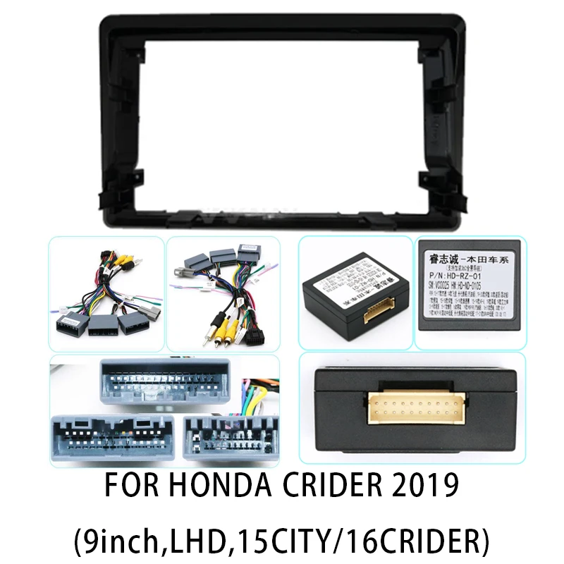 For HONDA CRIDER 2019 9 Inch Car Radio Fascia Android MP5 Player Panel Casing Frame 2Din Head Unit Stereo Dash Cover