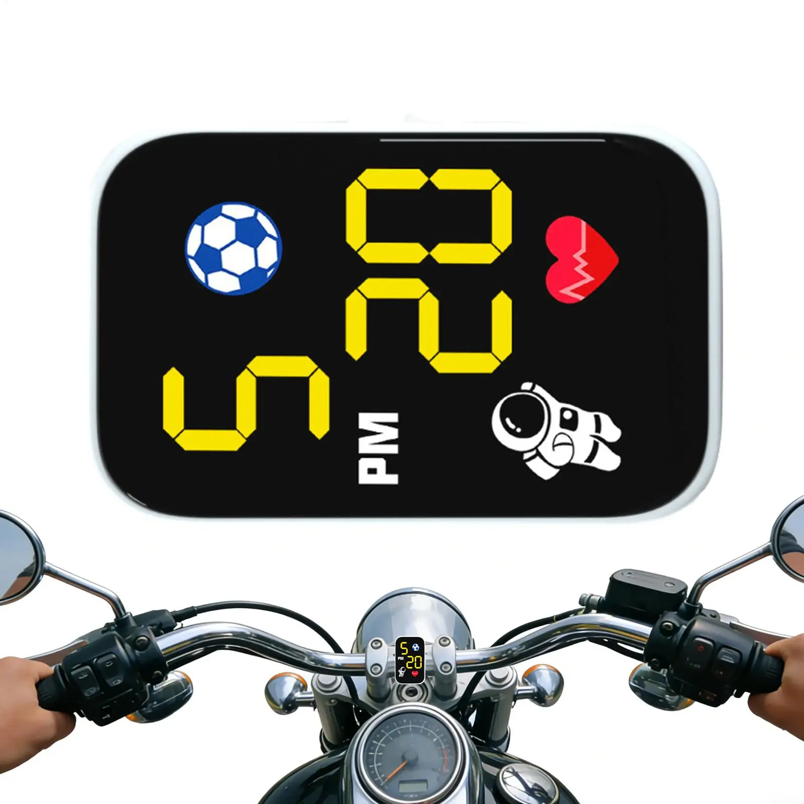 Waterproof Motorcycle Led Digital Clock Dashboard Mount Lighted Display Motorbike Clock For Cycling Enthusiasts Commuting
