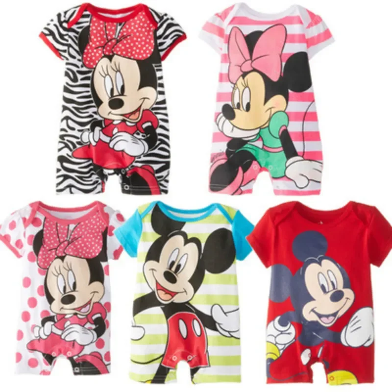 

Summer Newborn Baby Romper Cartoon Mickey Minnie Print Baby Boy Girl Jumpsuit Roupas Bebes Infant Clothes Toddler Pajamas Outfit