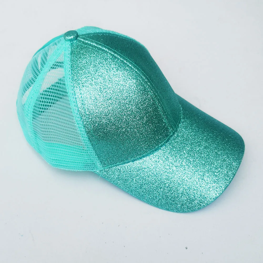 Gorra de béisbol con lentejuelas para niños y niñas, gorro de malla transpirable con protección solar, ajustable, informal, para viajes