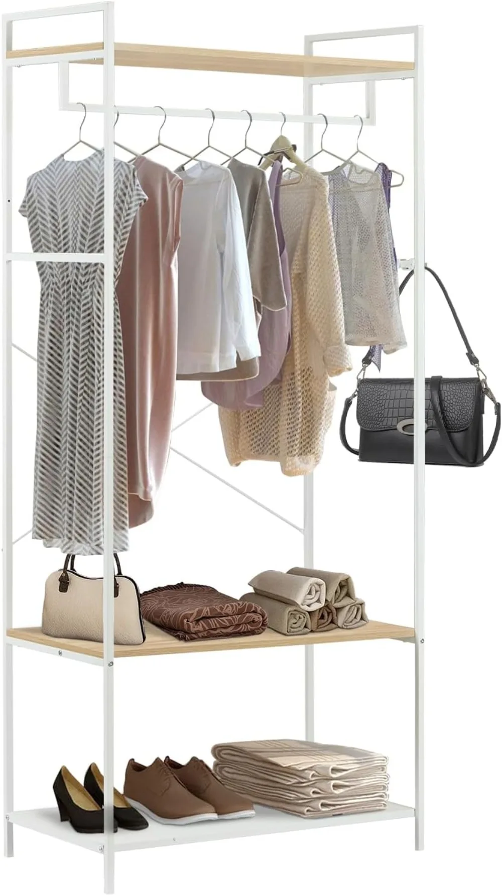 Heavy Duty Clothes Rack for Hanging Clothes, Garment Rack, Dress Rack, Clothes Drying Rack, Adjustable Shelf