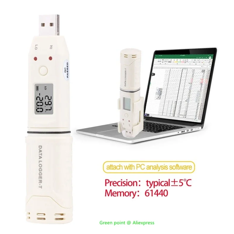 

5PCS High Precision Temperature Logger GM1366 Digital Temperature Humidity Data Recorder 61440 Memory IP67 Water-Proof Structure