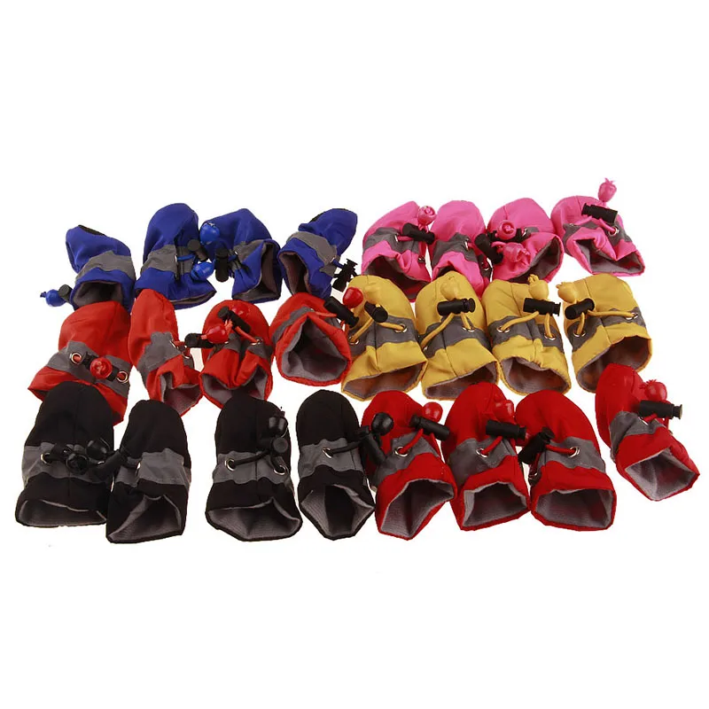 Waterproof Pet Dog Shoes Non-slip Fleece Liner Winter Dogs Rain Snow Boots Thick Warm Dogs Socks Booties Puppy Kitten Products