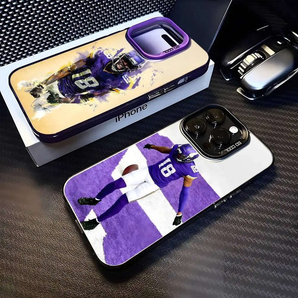 

J-Justin Jefferson Phone Case For iPhone 16,15,14,13,12,11,Mini,Pro,MAX Purple Matte Shockproof Cover