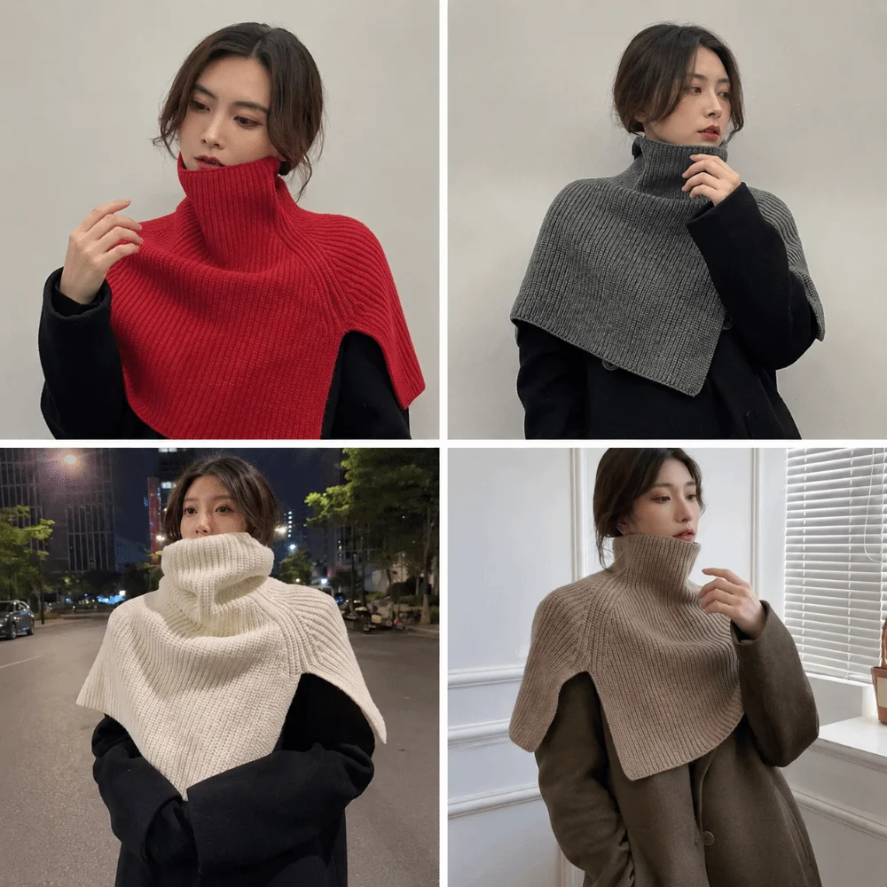 Clothes Accessories Solid Color Pullover Scarf False Collar Detachable Turtleneck Scarf Knitted Turtleneck Neck Warmer Winter
