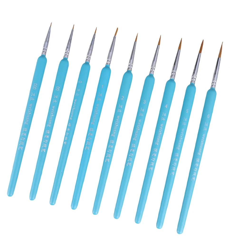 

9pcs Painting Brushes Set Durable for Acrylic Watercolor Gouache Oil Easy Clean Kids Beginners Professionals Travel