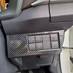 For Toyota Yaris Ativ 2023 2024 ABS Carbon Fiber Car Interior Headlight Lamp Switch Decoration Frame Trim Stickers