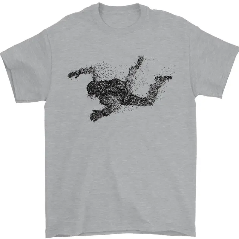 Abstract Parachutist Freefall Skydiving Mens T Shirt 100 Cotton