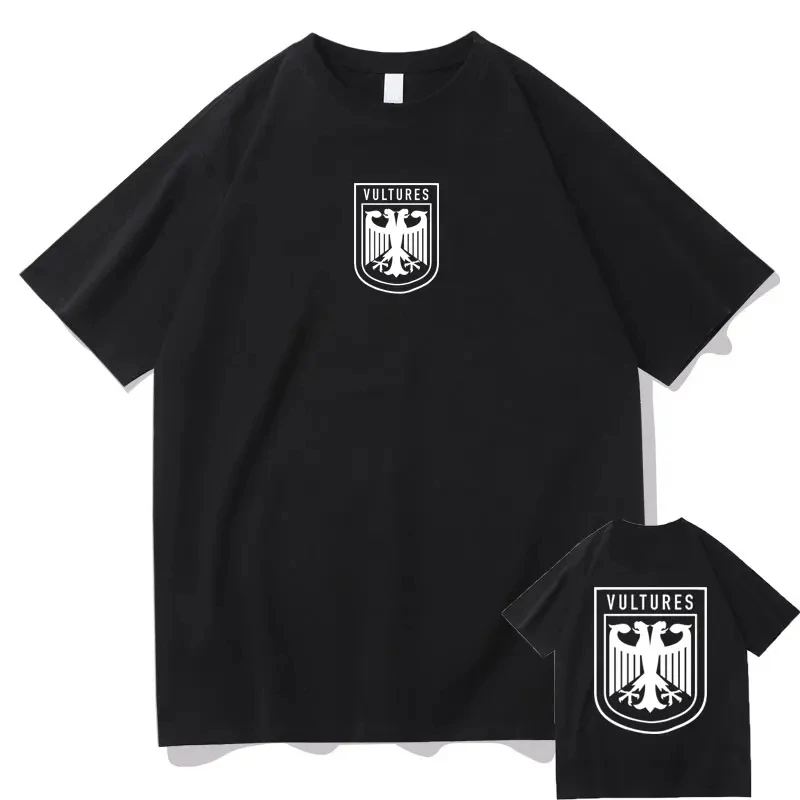 مغني الراب كاني ويست Vultures جديد ألبوم الموسيقى قميص مطبوع الرجال النساء الهيب هوب قصيرة الأكمام الذكور موضة عادية تي شيرت