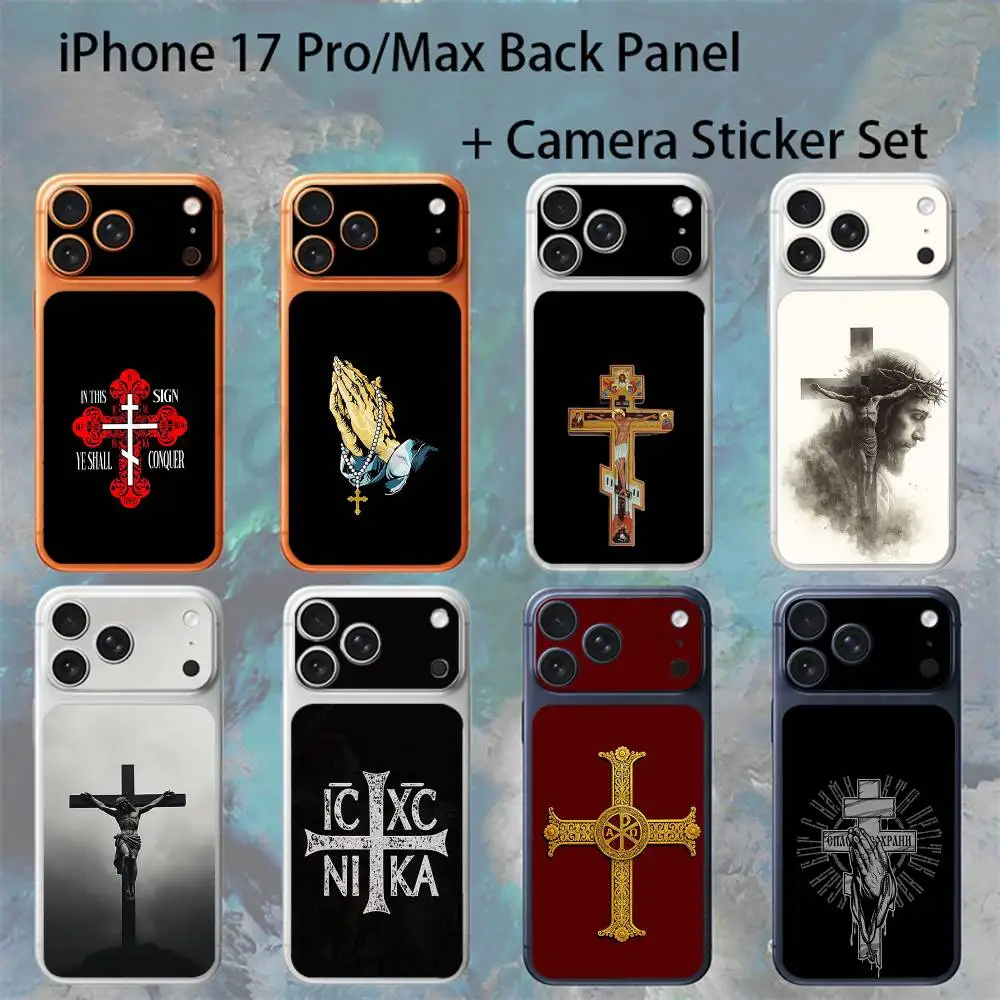 

Orthodox Cross Icon For iPhone 17 pro Max/17 pro Full Cover Decal Skin Wrap Colorful Rear Protective Sticker Film