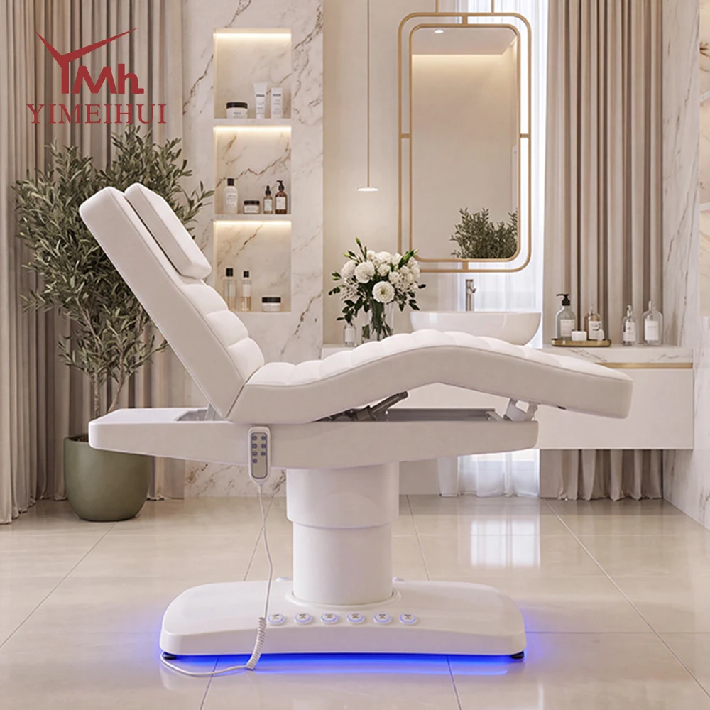 Multifunctional 3 Motor Electric Hydraulic LED Base Adjustable Salon Spa Beauty Massage Bed