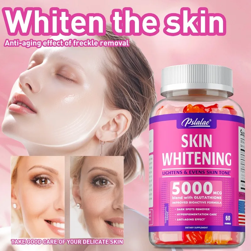 

Skin Whitening Gummies - Antioxidants, Whiten Skin, Promote Healthy Joints,Hair,and Nails,and Purify Skin