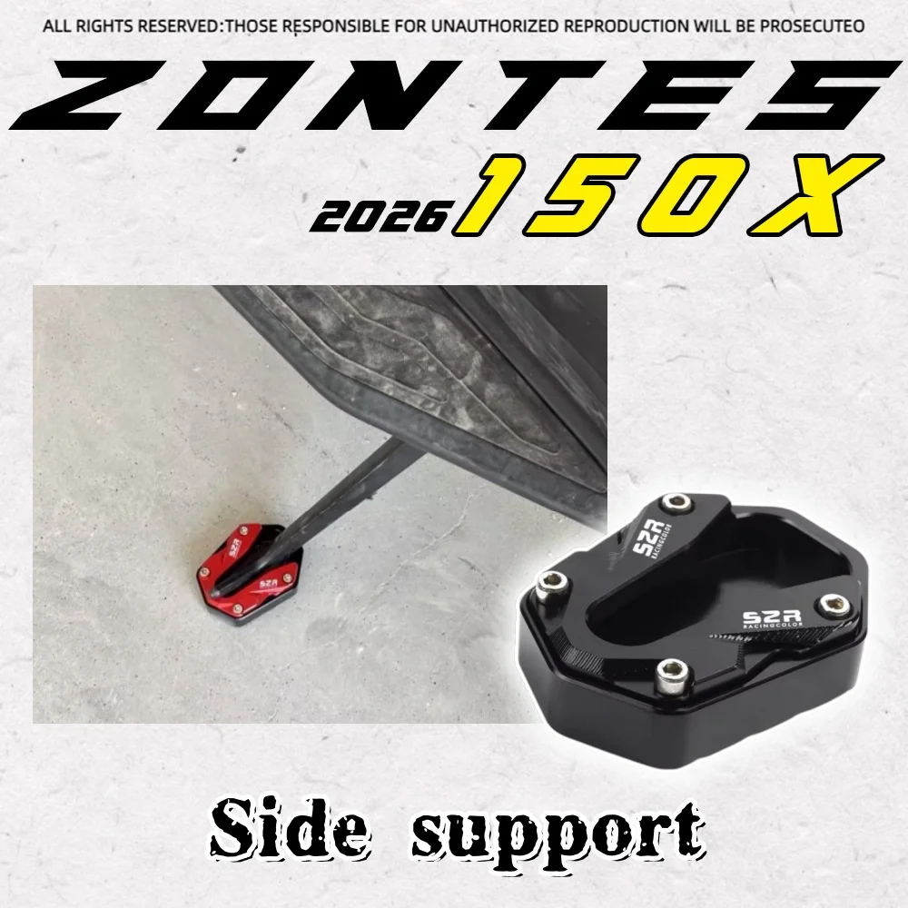 

For 2026 ZONTES 150X anti-slip enlarged side stand, modified scooter side stand enlargement pad accessory.