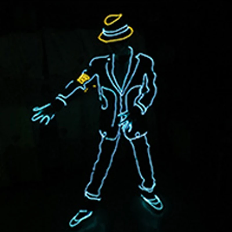 EL Wire Glowing Jazz Dance Costumes Light up LED Clothing Stage Performance Luminous Wear DIY Cool Strip Lighting For Club Props view 3