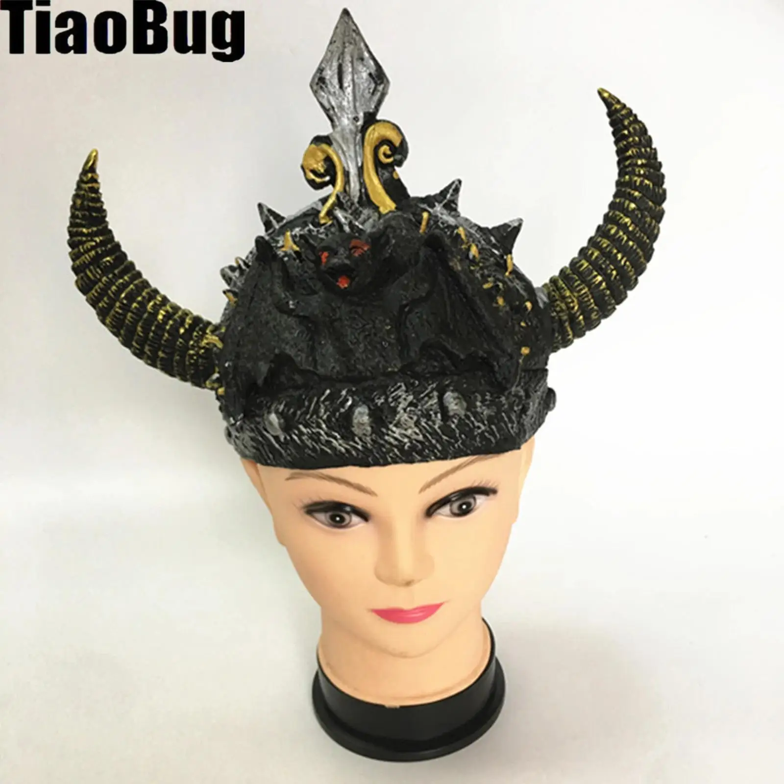 Adult Viking Cosplay Helmet with Horns Ancient Warrior Battle Helmet Medieval Viking Costume Headgear for Halloween Cosplay