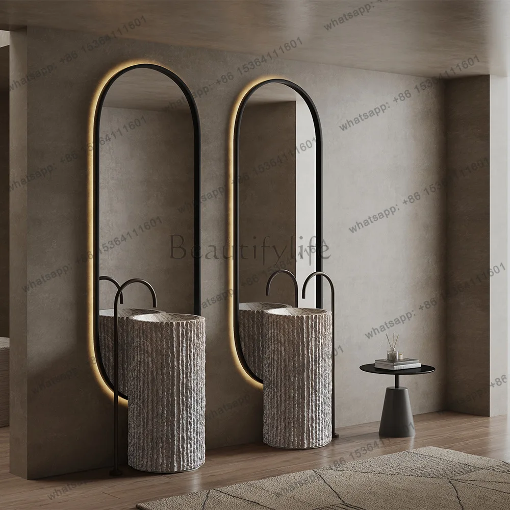 Outdoor balcony hand washing retro basin integrated courtyard Chinese outdoor restaurant stone pattern round wash basin
