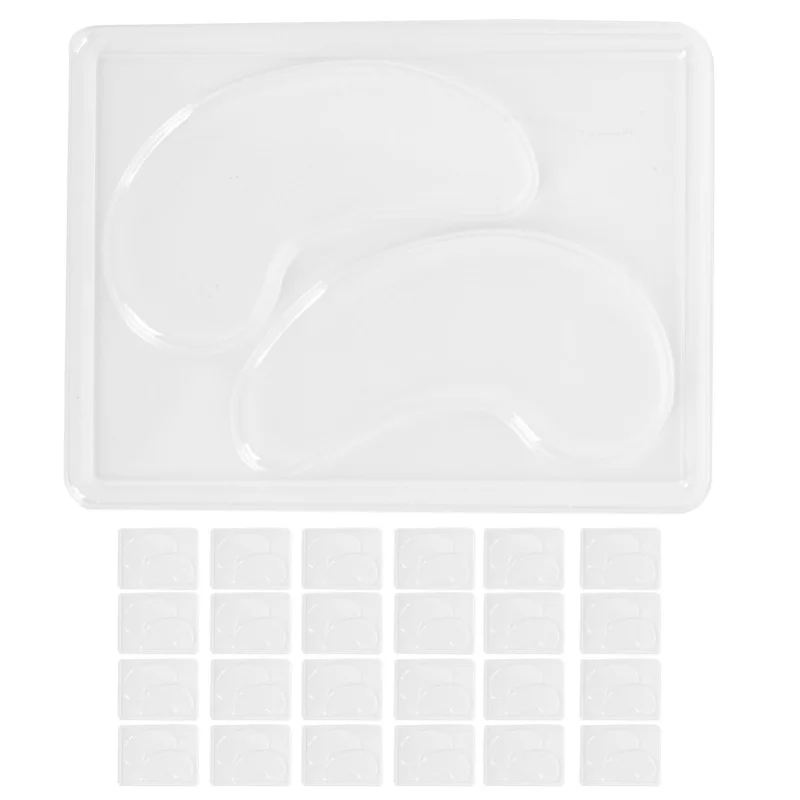 

F9 25pcs Transparent Diy Eye Mask Mold Portable Reusable Eye Mask Patch Tray Plate Set Home Accessories For Bathroom