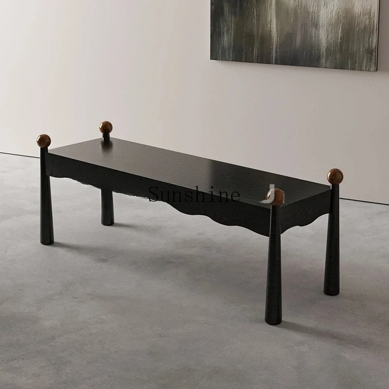 

Medieval all-solid wood bench household living room simple dining chair