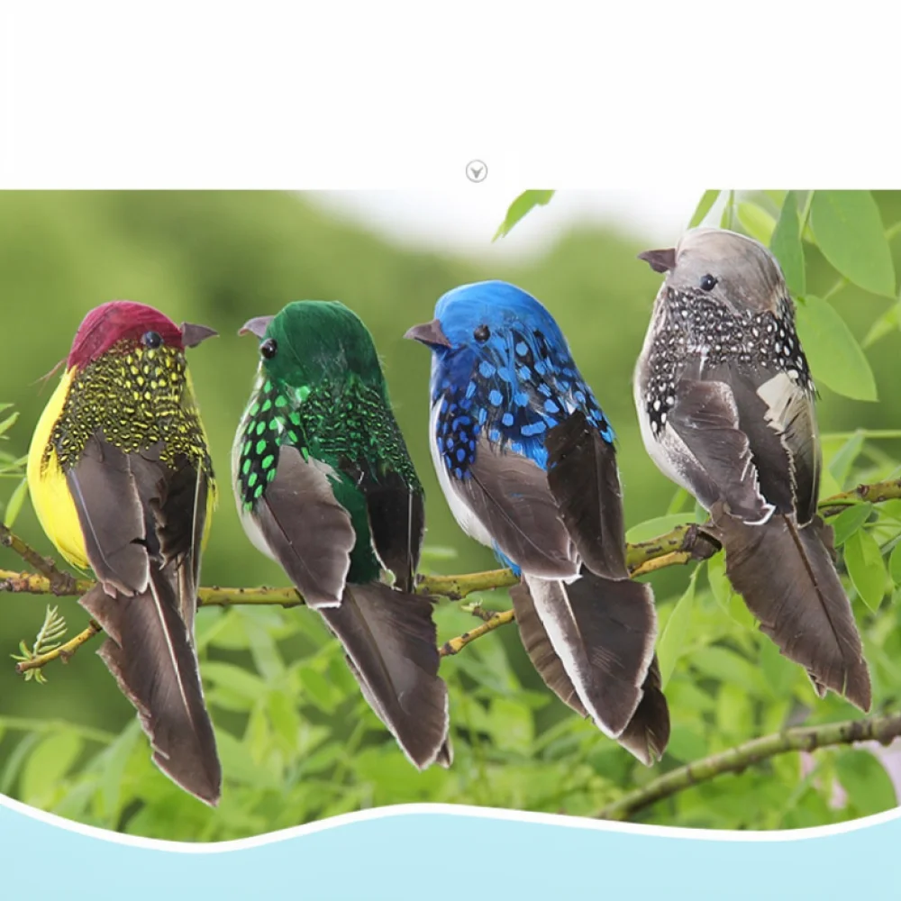 Simulation Feather Bird Figurine Decorative Foam Animal With Clip For Garden Landscape Backyard Patio Tree Branch Ornament