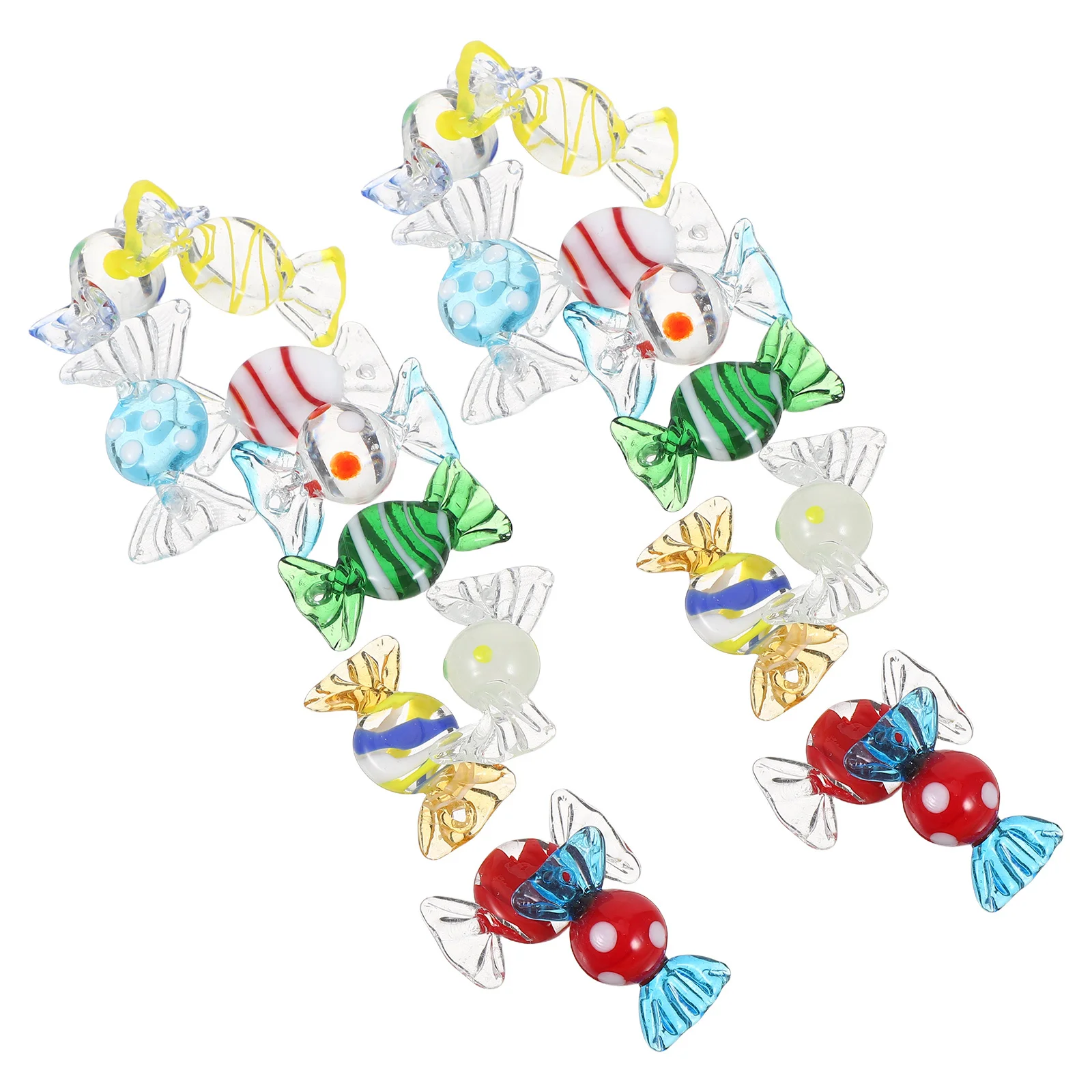 20 قطعة حلوى زجاجية مصنوعة يدويًا عتيقة لتزيين حلوى الزفاف مجموعات تزيين شجرة عيد الميلاد
