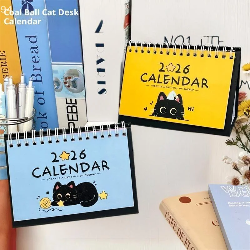 

"2026 Mini Cat Themed Year of the Horse Desk Calendars; Aesthetic travel-friendly Desktop Decoration.