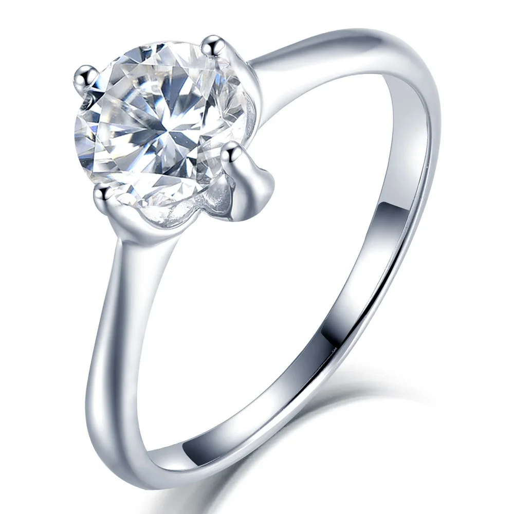 

18K gold PT950 platinum S925 silver 7-layer electroplated gold set with 1-carat diamond ring, four claw hollow tourmaline ring