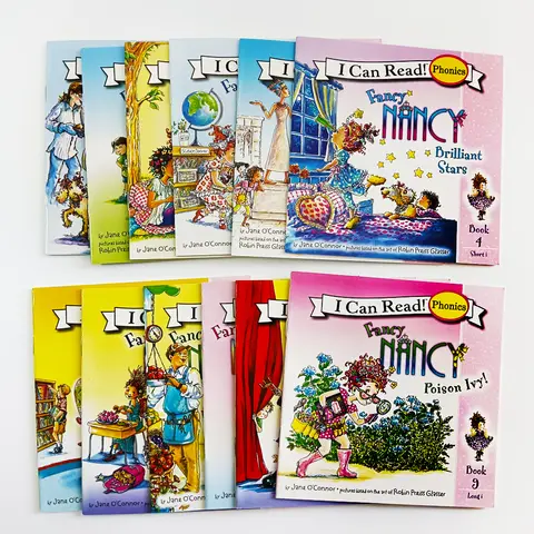 12 Books Set Fancy Nancy I Can Read Phonics English Picture Book Story Pocket Book for Children Kids Montessori Bedtime Reading