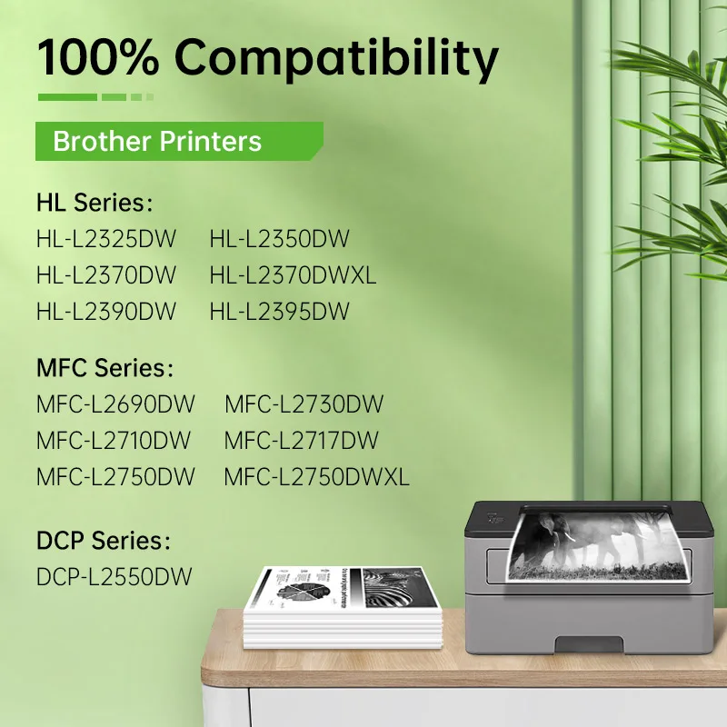 TN760 TN-760 Toner Compatible With Brother MFC-L2750DW HL-L2350DW 2370DW 2710DW L2370DW 2390DW 2395DW DCP-L2550DW 2690DW