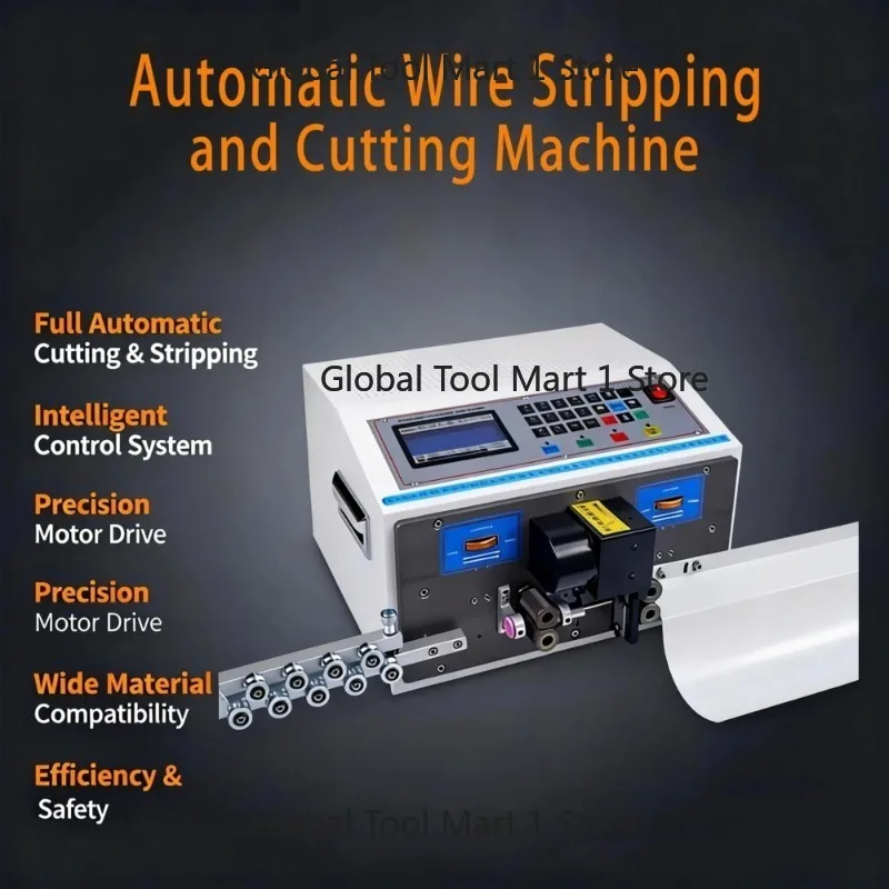 

Full Automatic Wire Cutting Stripping Machine High Precision Cable Stripper LC-D Display Adjustable Length Wire Processing Tool