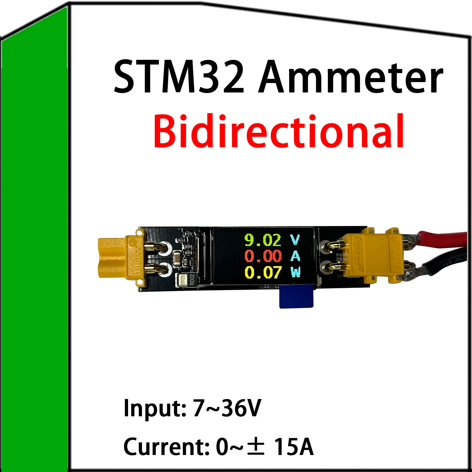 15A STM32 XT30 DC Bidirektionaler Leistungsmesser 12V 24V Li-Ion Lifepo4 Lithium-Batterieladegerät/Entladegerät Digitales Voltmeter Amperemeter