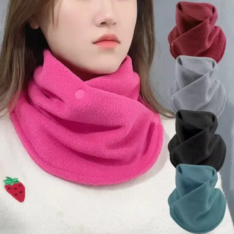 New Winter Plush Scarf Soft Warm Neck Cover Plush Double Layer Neckerchief Outdoor Windproof Neck Protector Neck Warmer