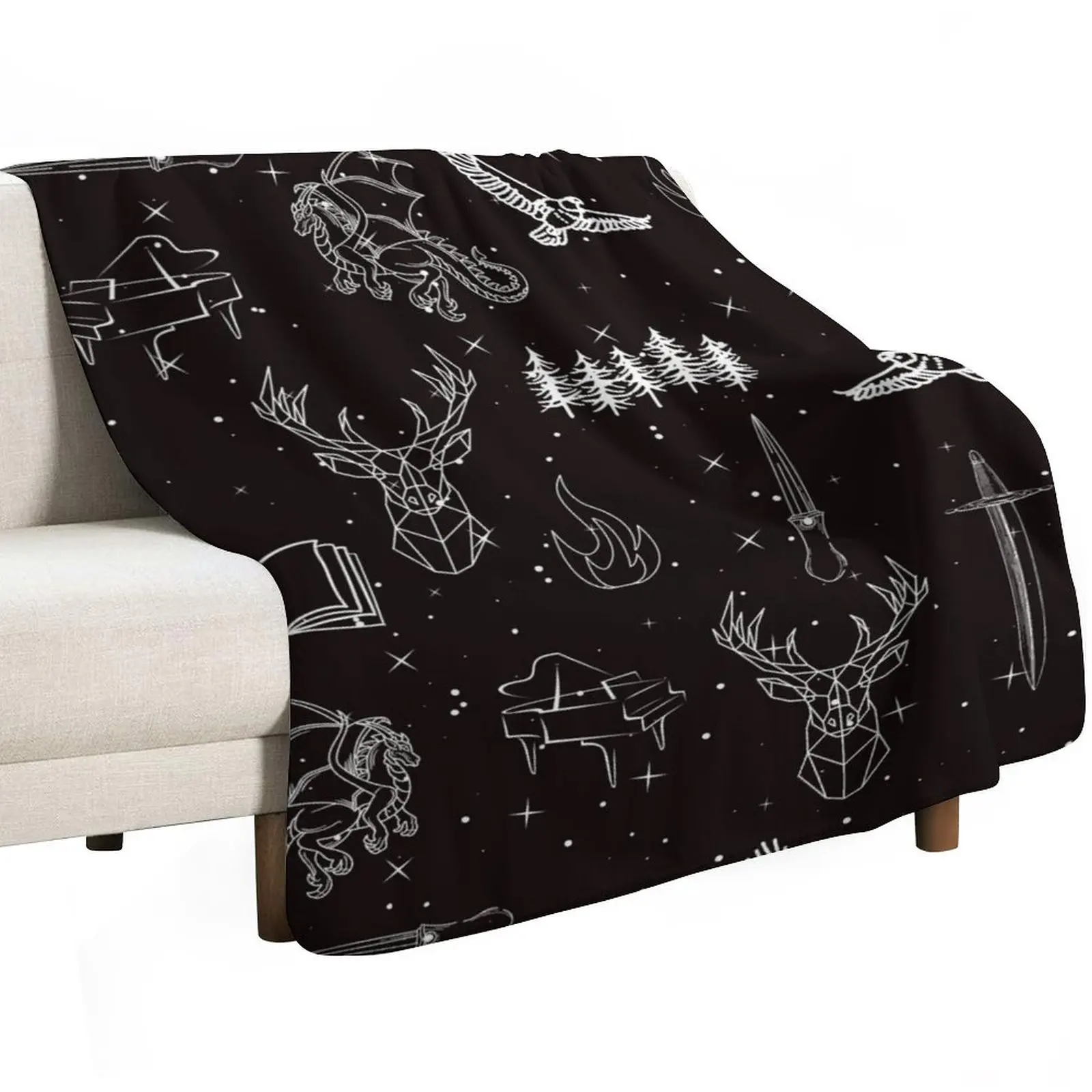 Throne of Glass Pattern Throw Blanket Summer Cool Breathable Blanket for Sleeping