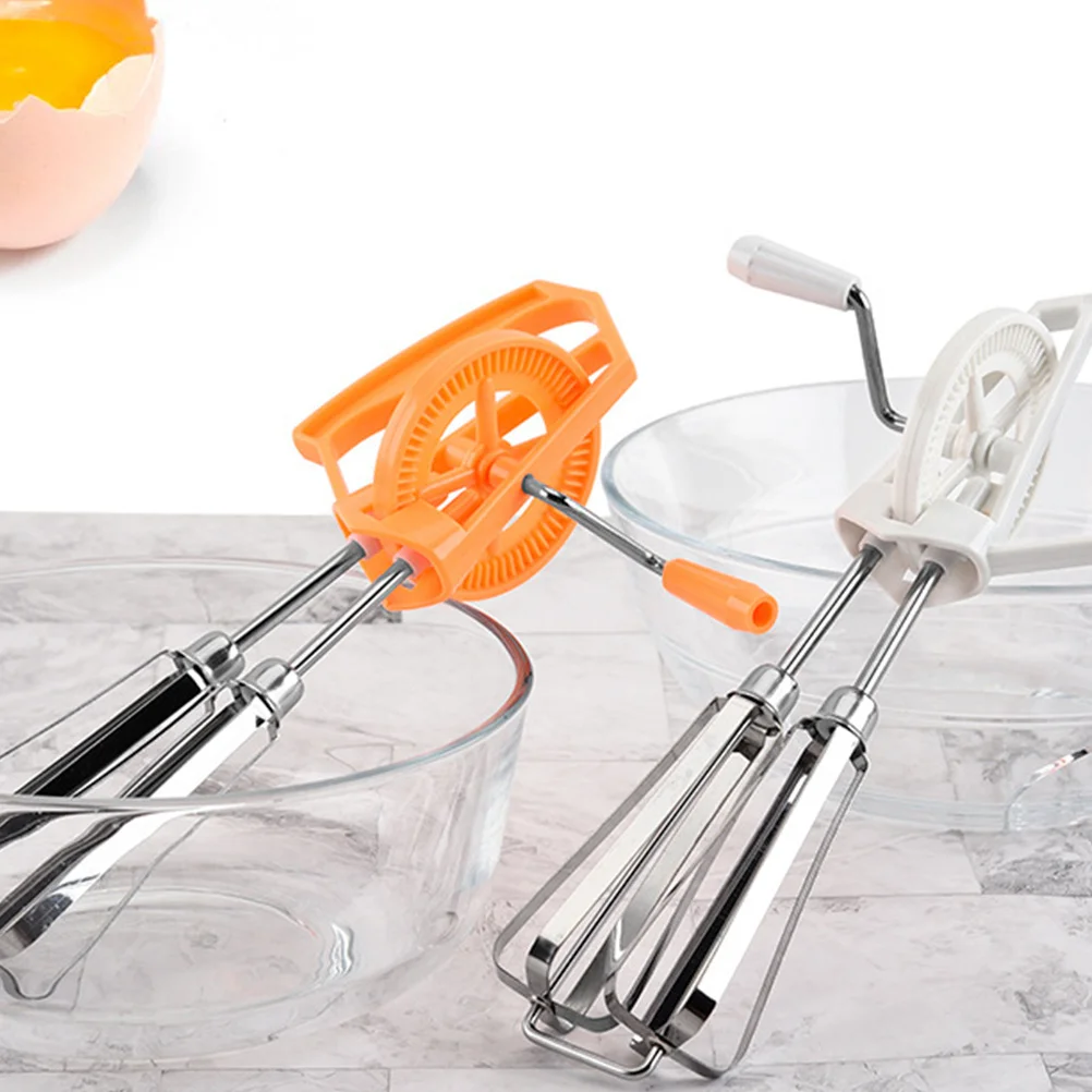 

Plastic Egg Whisk Orange Non-Slip Handle For Mixing Batter Sauce Milk Tea Coffee Kitchen Tools Spiral Mixer Stainless