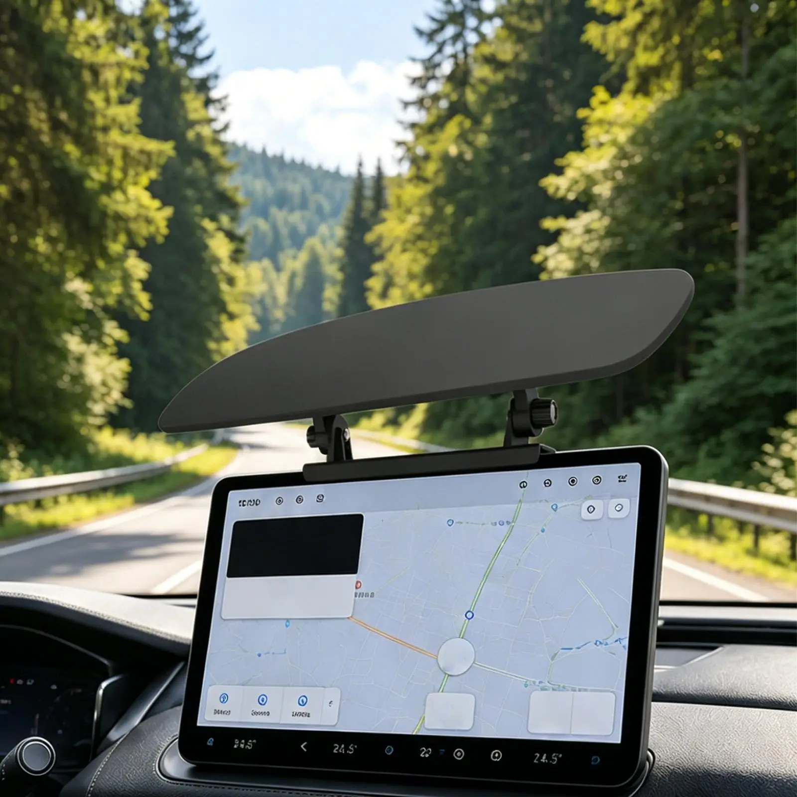 Car GPS Sun Shade Visor Center Console Anti-Glare Cover Dashboard Anti-Glare Cover For Travelers Drivers Fleet Managers Sedans