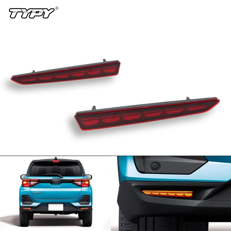 

LED Rear Bumper Reflector Light For Toyota Raize 2019 2020 2021 2022 Auto Brake Warning Lamp Turn Signal Fog Car Accessories 12V