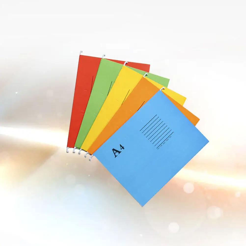 5Pcs A4 Suspension File Folders Hanging Document Organizer for Financial Records Office Home Storage Wide Opening