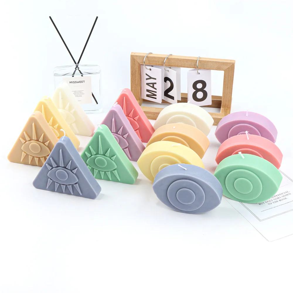 3D Evil Eye Candle Silicone Mold Psychic Geometric Art Handmade Soap Mold Scented Resin Home Decor Gift