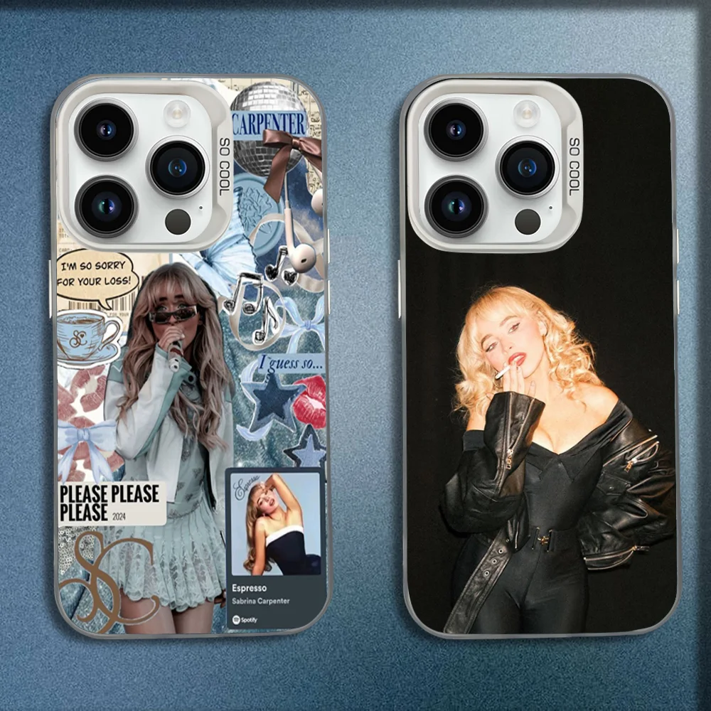 

Singer S-Sabrina C- Carpenter Phone Case For iPhone 16,15,14,13,12,11,Mini,Pro,E,MAX White Candy Matte Shockproof Cover