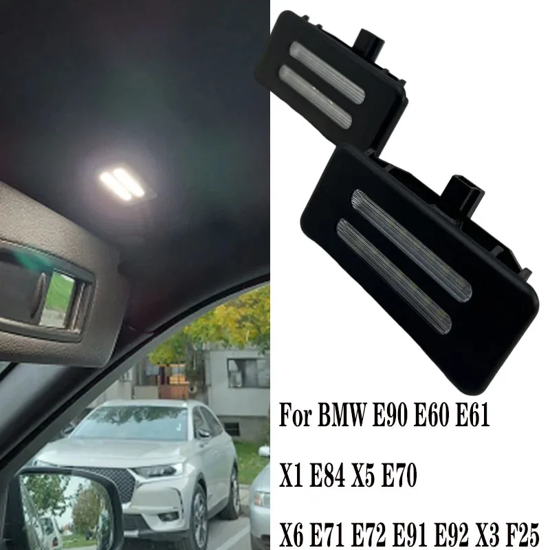 2pcs Energy Saving Car LED Interior Sun Visor Vanity Mirror Lamps Reading Lights For BMW X5 E70 X3 F25 E90 E91 E92 E60 E61 X6 E7